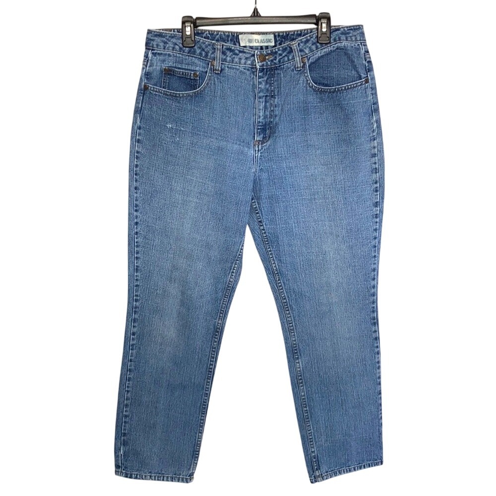 Fadedâ Glory Jeans Womens 16P Blue Cotton Straight Leg High Rise Classic Vintage